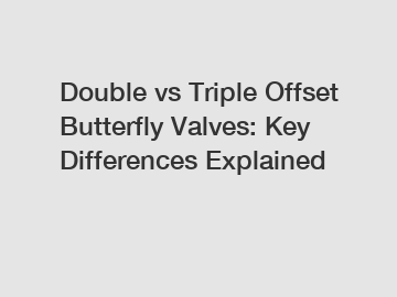 Double vs Triple Offset Butterfly Valves: Key Differences Explained