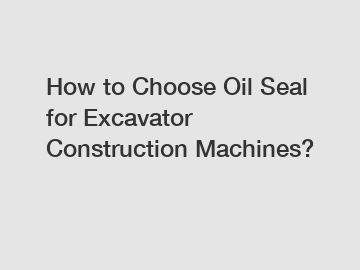 How to Choose Oil Seal for Excavator Construction Machines?