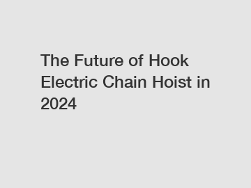 The Future of Hook Electric Chain Hoist in 2024