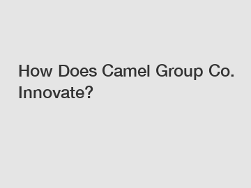 How Does Camel Group Co. Innovate?