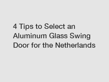 4 Tips to Select an Aluminum Glass Swing Door for the Netherlands