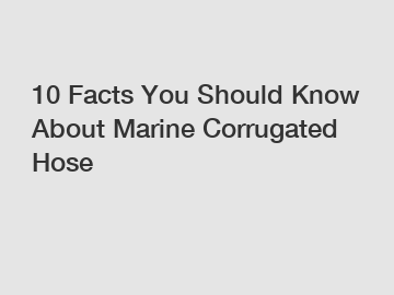 10 Facts You Should Know About Marine Corrugated Hose