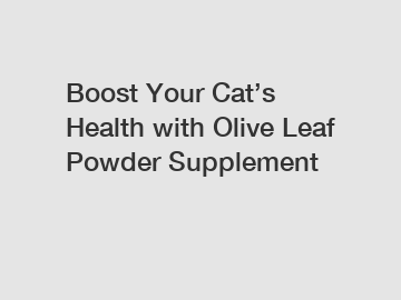 Boost Your Cat’s Health with Olive Leaf Powder Supplement Boost Your Cat’s Health with Olive Leaf Powder Supplement