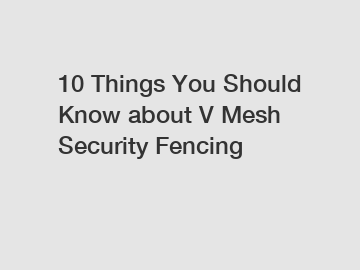 10 Things You Should Know about V Mesh Security Fencing