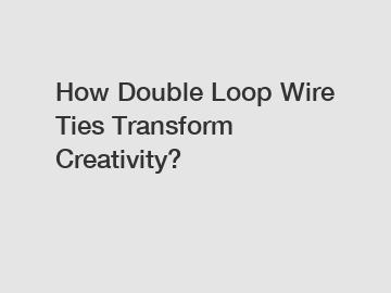 How Double Loop Wire Ties Transform Creativity?