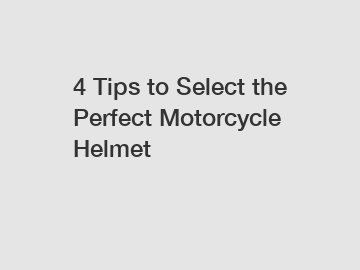 4 Tips to Select the Perfect Motorcycle Helmet