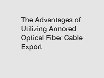 The Advantages of Utilizing Armored Optical Fiber Cable Export