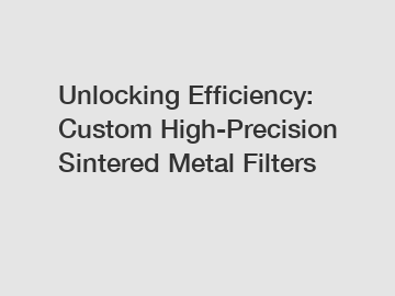 Unlocking Efficiency: Custom High-Precision Sintered Metal Filters