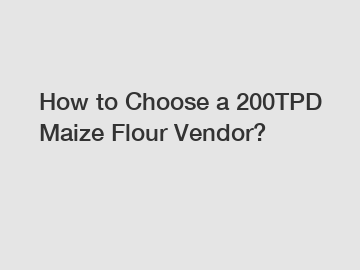 How to Choose a 200TPD Maize Flour Vendor?