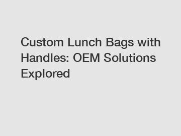 Custom Lunch Bags with Handles: OEM Solutions Explored