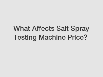 What Affects Salt Spray Testing Machine Price?