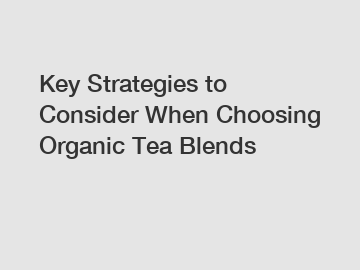 Key Strategies to Consider When Choosing Organic Tea Blends