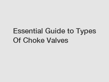 Essential Guide to Types Of Choke Valves