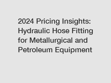 2024 Pricing Insights: Hydraulic Hose Fitting for Metallurgical and Petroleum Equipment