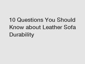 10 Questions You Should Know about Leather Sofa Durability