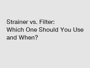 Strainer vs. Filter: Which One Should You Use and When?