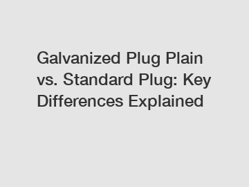 Galvanized Plug Plain vs. Standard Plug: Key Differences Explained