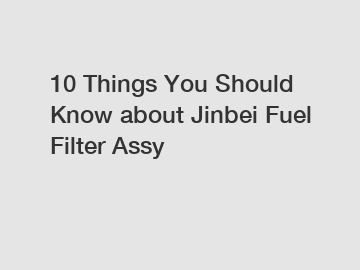 10 Things You Should Know about Jinbei Fuel Filter Assy