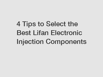 4 Tips to Select the Best Lifan Electronic Injection Components