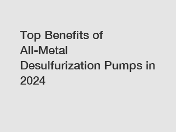 Top Benefits of All-Metal Desulfurization Pumps in 2024