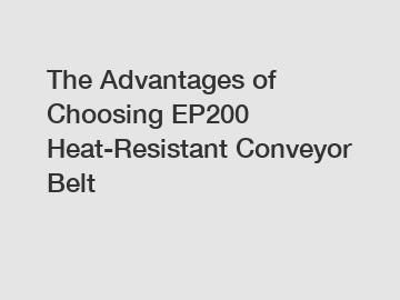 The Advantages of Choosing EP200 Heat-Resistant Conveyor Belt