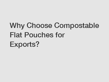Why Choose Compostable Flat Pouches for Exports?