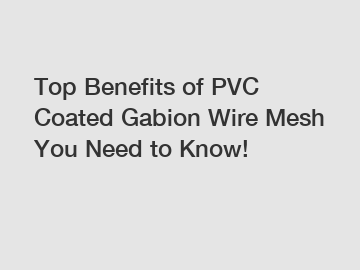 Top Benefits of PVC Coated Gabion Wire Mesh You Need to Know!