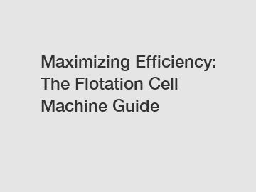 Maximizing Efficiency: The Flotation Cell Machine Guide