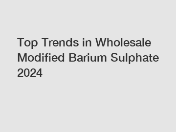 Top Trends in Wholesale Modified Barium Sulphate 2024