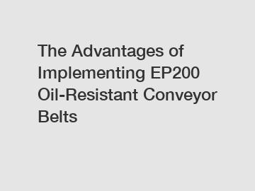 The Advantages of Implementing EP200 Oil-Resistant Conveyor Belts