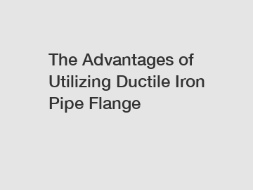 The Advantages of Utilizing Ductile Iron Pipe Flange