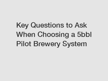 Key Questions to Ask When Choosing a 5bbl Pilot Brewery System