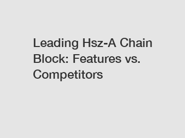 Leading Hsz-A Chain Block: Features vs. Competitors