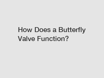 How Does a Butterfly Valve Function?