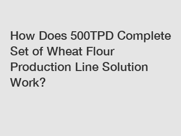 How Does 500TPD Complete Set of Wheat Flour Production Line Solution Work?