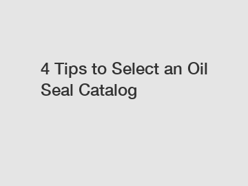 4 Tips to Select an Oil Seal Catalog