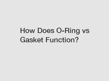 How Does O-Ring vs Gasket Function?