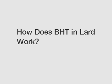 How Does BHT in Lard Work?
