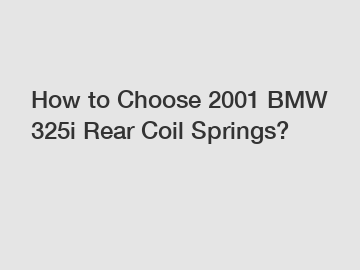 How to Choose 2001 BMW 325i Rear Coil Springs?