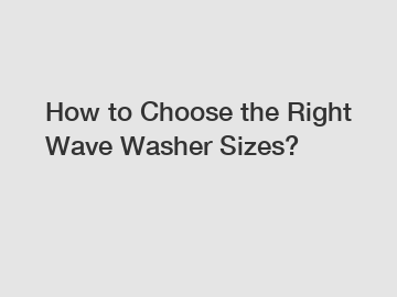 How to Choose the Right Wave Washer Sizes?