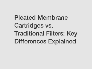 Pleated Membrane Cartridges vs. Traditional Filters: Key Differences Explained