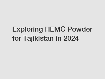 Exploring HEMC Powder for Tajikistan in 2024