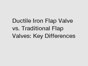 Ductile Iron Flap Valve vs. Traditional Flap Valves: Key Differences