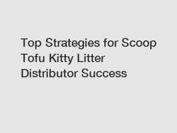 Top Strategies for Scoop Tofu Kitty Litter Distributor Success