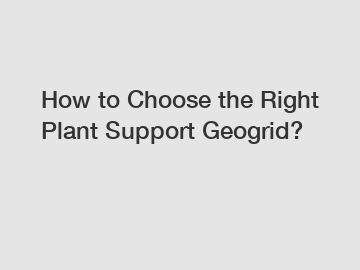 How to Choose the Right Plant Support Geogrid?
