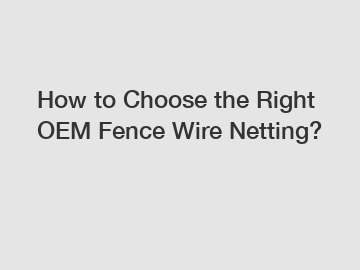 How to Choose the Right OEM Fence Wire Netting?