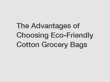 The Advantages of Choosing Eco-Friendly Cotton Grocery Bags