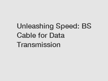 Unleashing Speed: BS Cable for Data Transmission