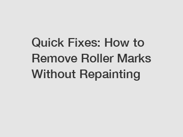 Quick Fixes: How to Remove Roller Marks Without Repainting