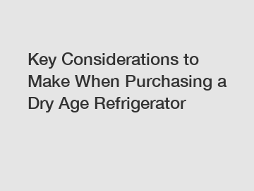 Key Considerations to Make When Purchasing a Dry Age Refrigerator